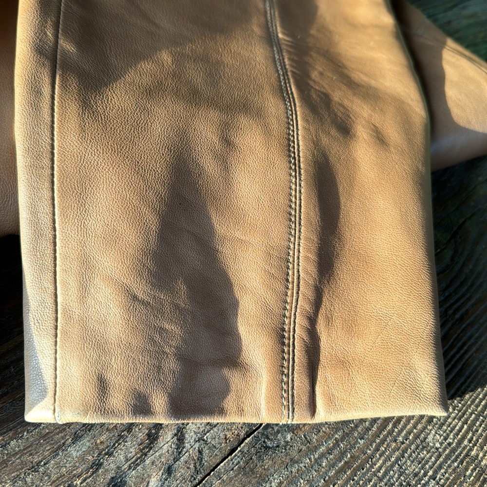 Vintahe Sema camelleather pleated pants EVC size 28 - Picture 8 of 13